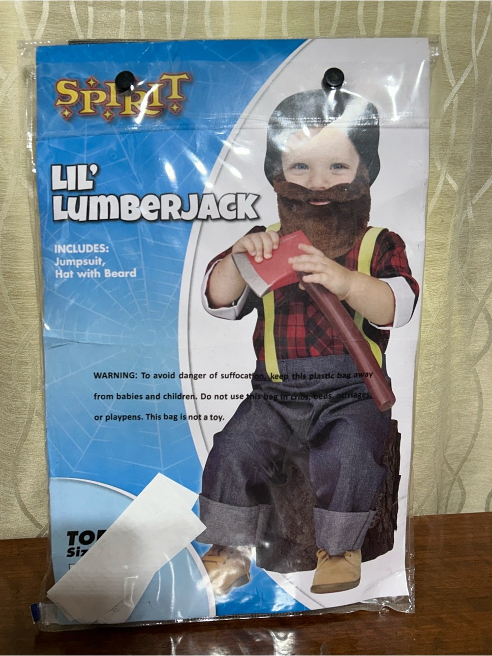 Spirit Lil' Lumberjack Kids Costume - Red Plaid Jumpsuit with Beard